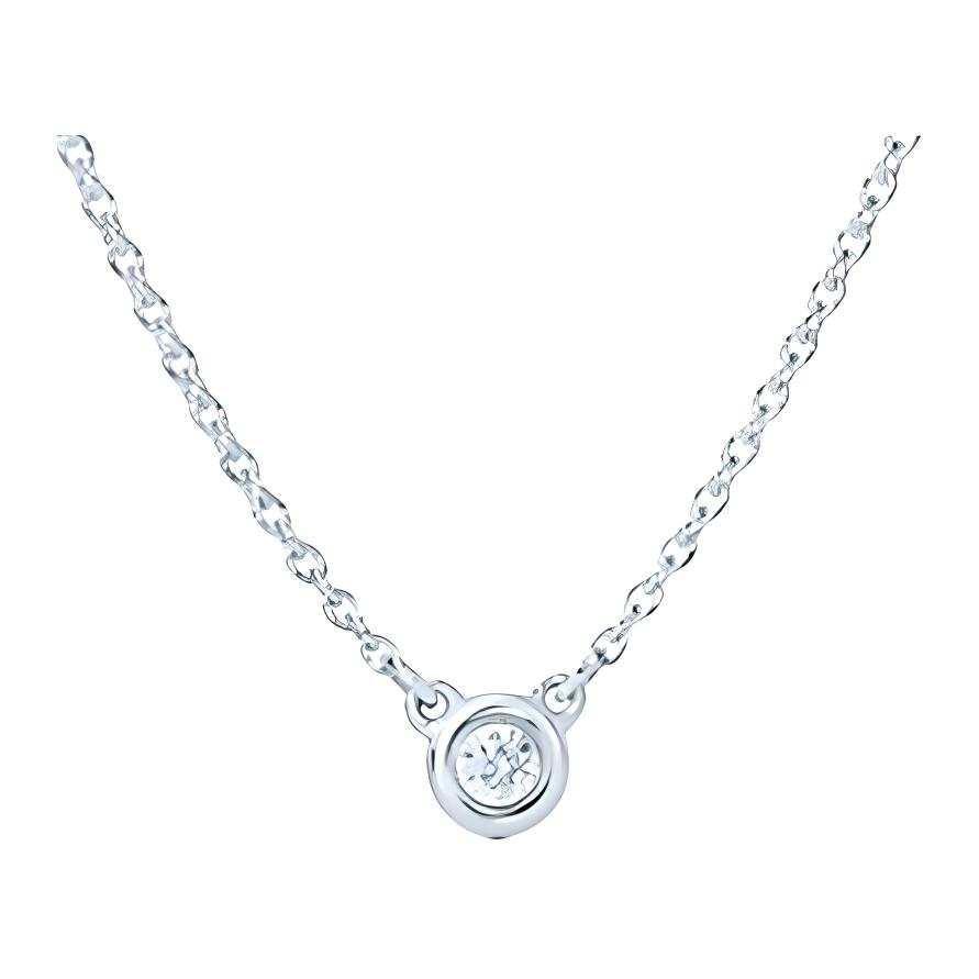TIFFANY & CO. Elsa Peretti® 925 Sterling Silver With Diamond Necklaces Women's Silver