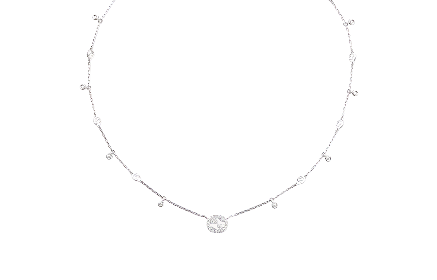 GUCCI Gucci Interlocking diamond 18k necklace
