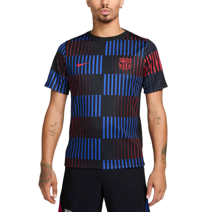 Nike Nike FC T Shirts Men's Blue Black Crew Neck Moderate Straight Fit