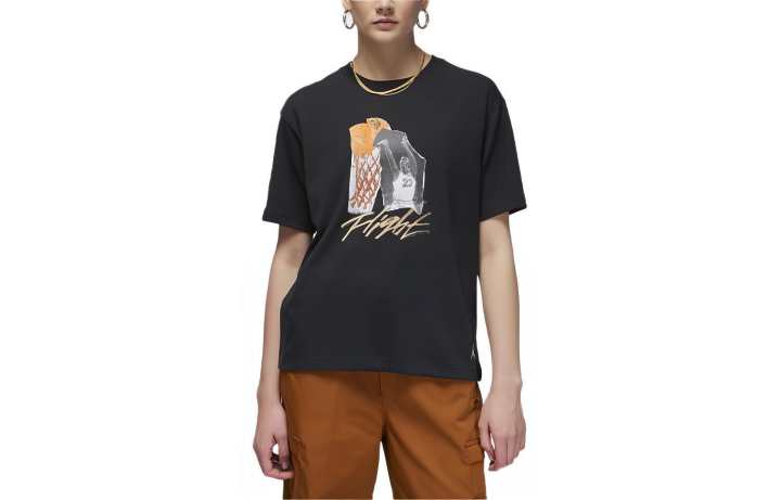 Jordan Jordan Collage Drop Shoulder Sleeve T Shirt Women's Black