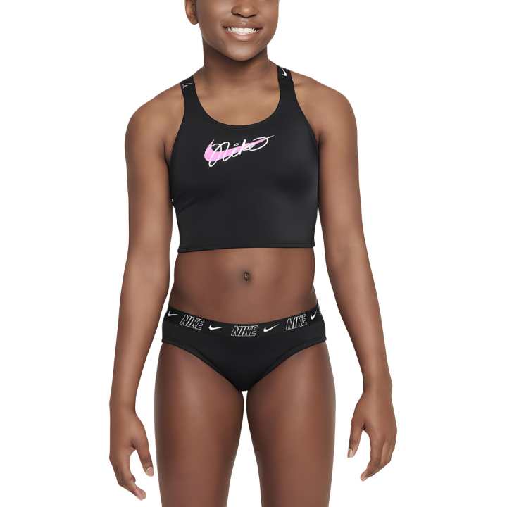 Nike Nike Kids' Swimsuit Black/white/playful Pink Teenagers