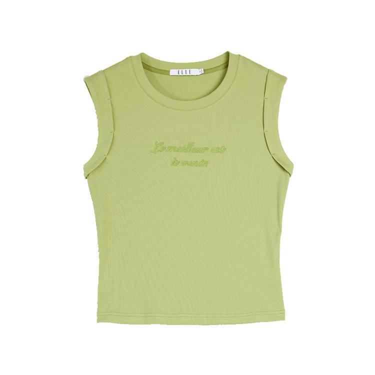 ELLE Tank Tops Women's Crew Neck Moderate Straight Fit