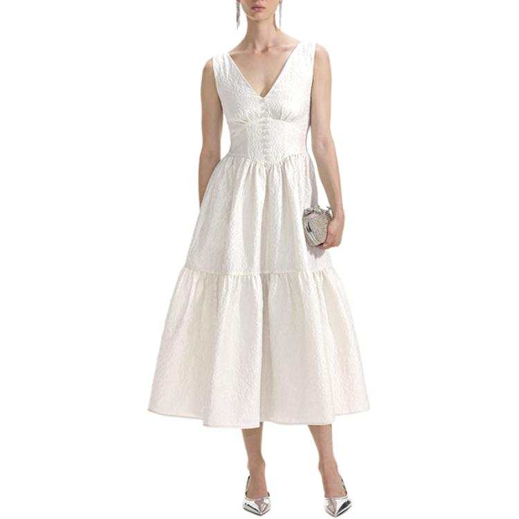 Self-portrait Self portrait Sleeveless Dress Women's Pure White
