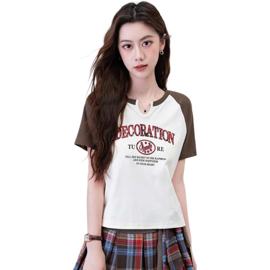 BALENO T Shirt Raglan Sleeve Summer Women's Deep Brick Red