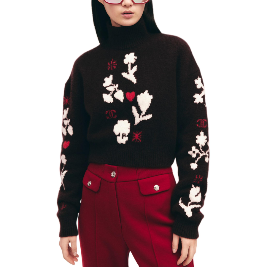 CHANEL NEIGE COCO NEIGE 24 Fall Winter Cashmere Sweater Women's Dark Brown