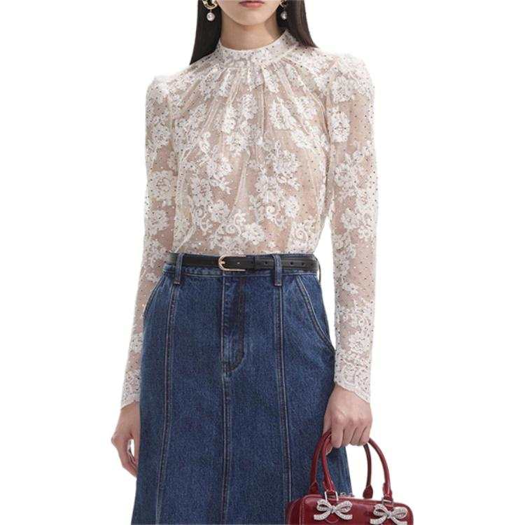Self-portrait Self portrait Shirt Women's Light Beige Apricot