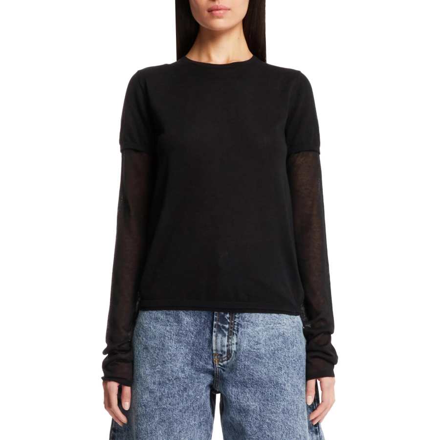 TOTEME T Shirts Women's Black Crew Neck Moderate Straight Fit