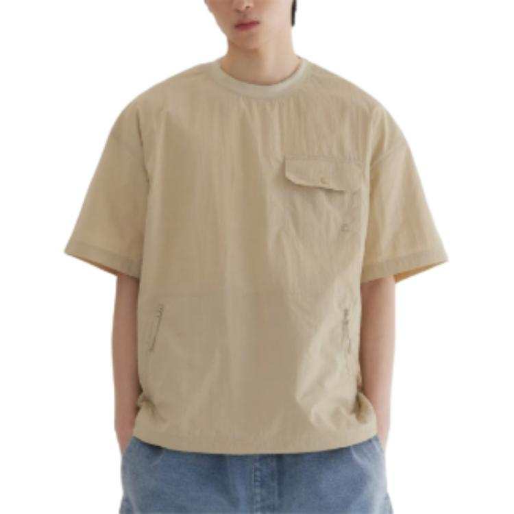 COVERNAT T Shirts Men's Beige Crew Neck Moderate