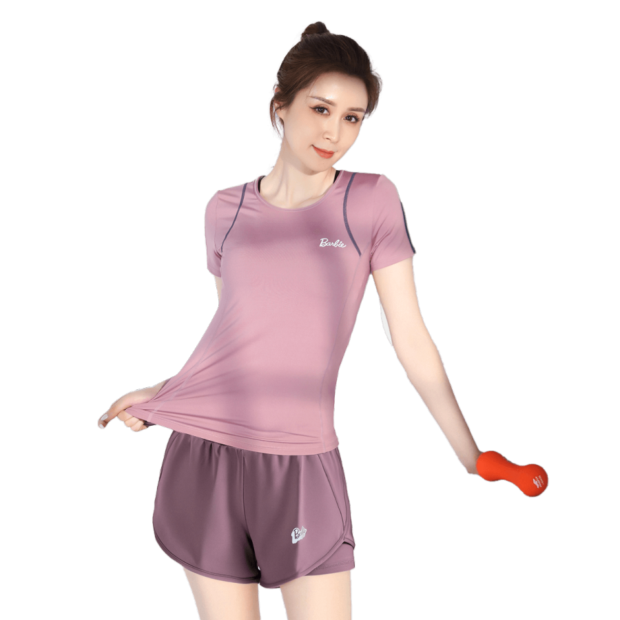 Barbie Fitness Sets Women's Crew Neck Thin