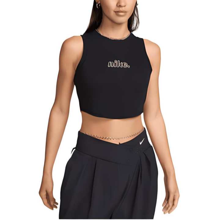 Nike Nike Tank Tops Women's Black Crew Neck Moderate Straight Fit