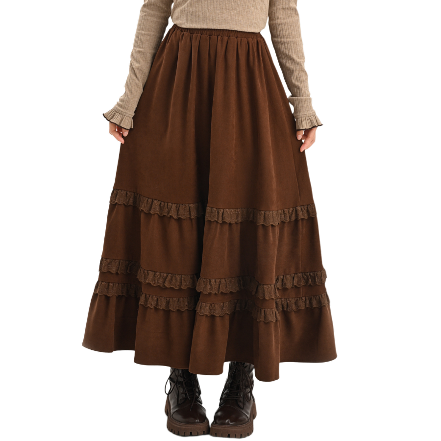 SNBL Casual Long Skirt Women's Brown