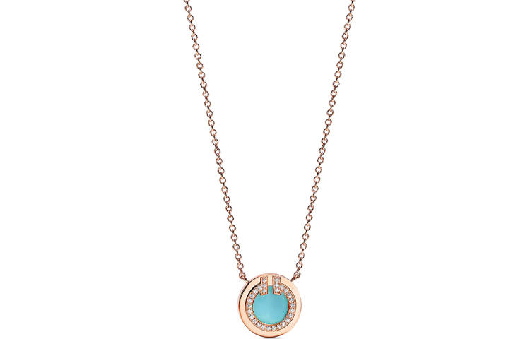 TIFFANY & CO. T 18K Rose Gold Necklaces Women's