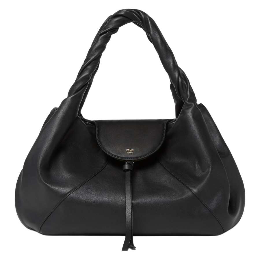 FENDI Calfskin One Shoulder Handbag Large Women's Black
