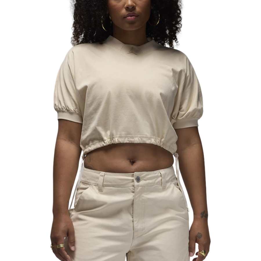 Jordan Jordan Crop Tops Women's Ecru Stand Collar Moderate