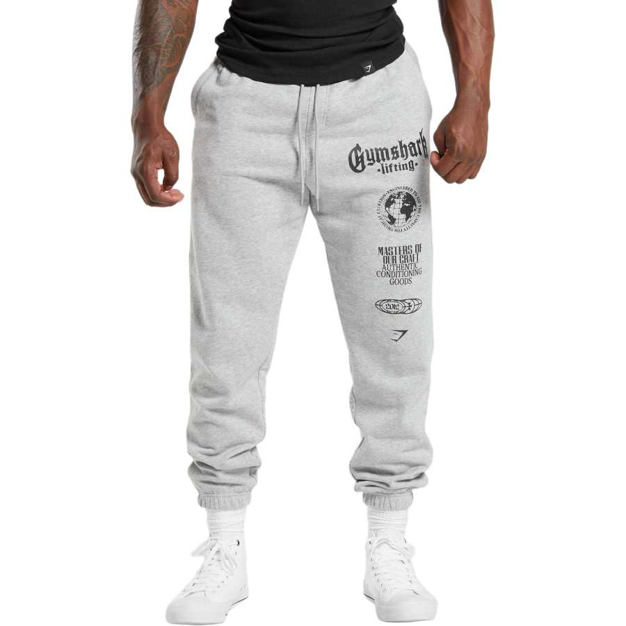 GYMSHARK GLOBAL LIFTING OVERSIZED JOGGERS Knitted Sweatpants Men's Gray