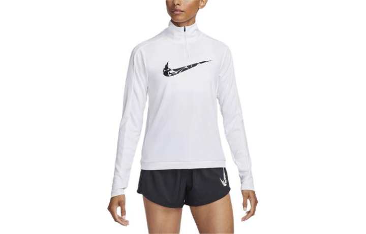 Nike Nike T Shirts Women's White Stand Collar Moderate Straight Fit