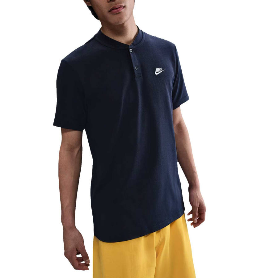 Nike Nike Club T Shirts Men's Obsidian/Obsidian/White Crew Neck Moderate Straight Fit