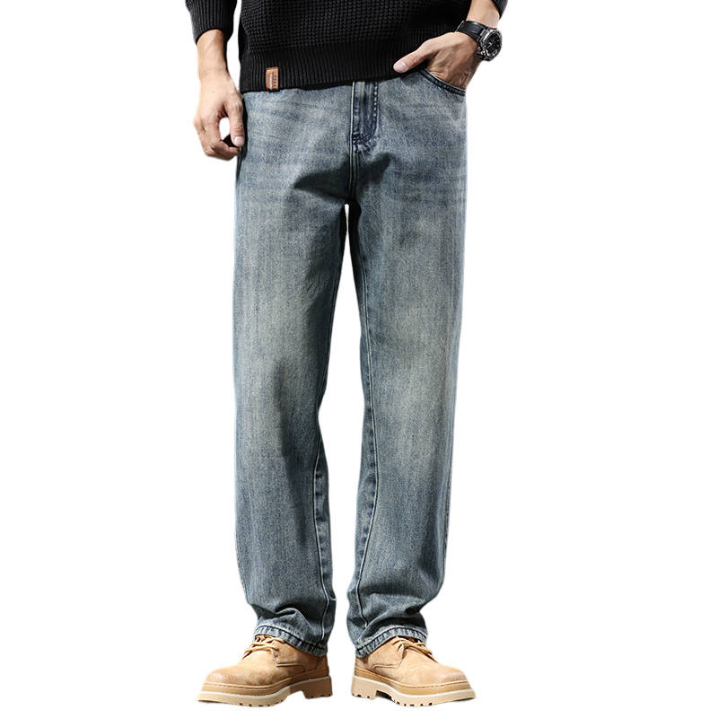 Jeep Jeans Men's Blue Moderate Straight Fit Pants