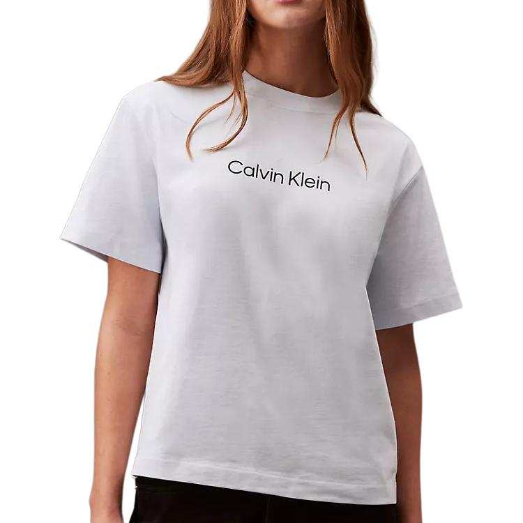 CALVIN KLEIN Drop Shoulder Sleeve T Shirt Women's Ancient Water