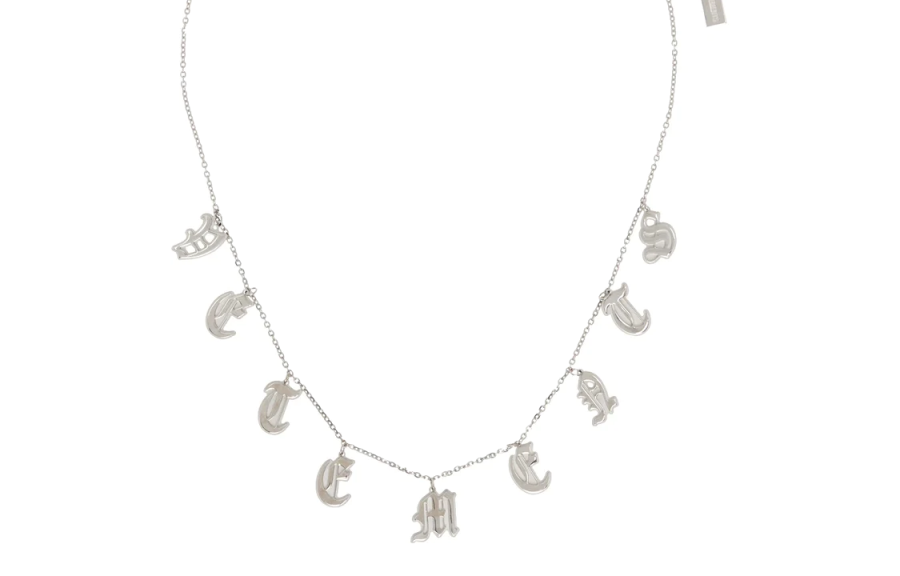 Vetements Gothic Letters Logo Necklace