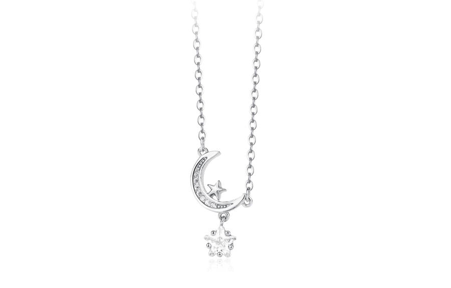 MIDNIGHT MOMENT Zircon 999 Fine Silver Necklaces Women's