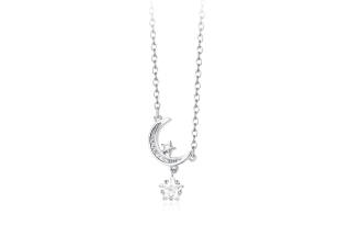 MIDNIGHT MOMENT Zircon 999 Fine Silver Necklaces Women's