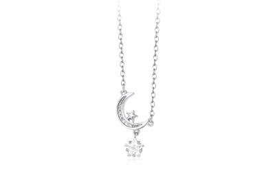 MIDNIGHT MOMENT Zircon 999 Fine Silver Necklaces Women's