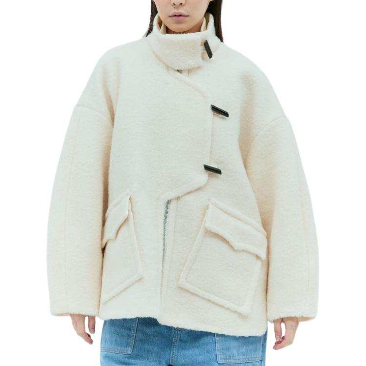 GANNI Velvet feel Coat Women's Cream