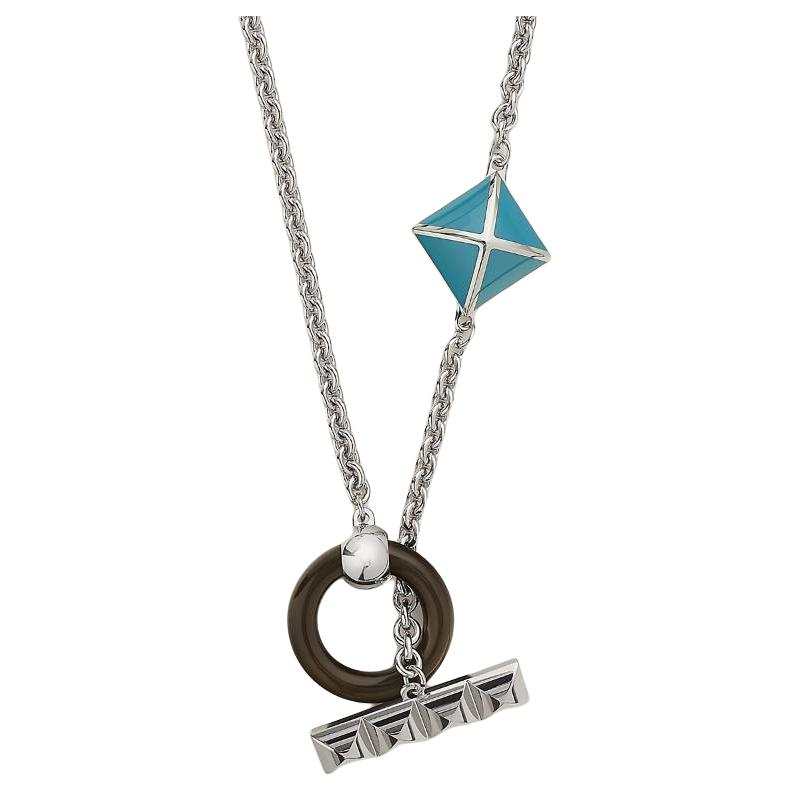 HERMES Medor XO Metal Necklaces Men's Blue