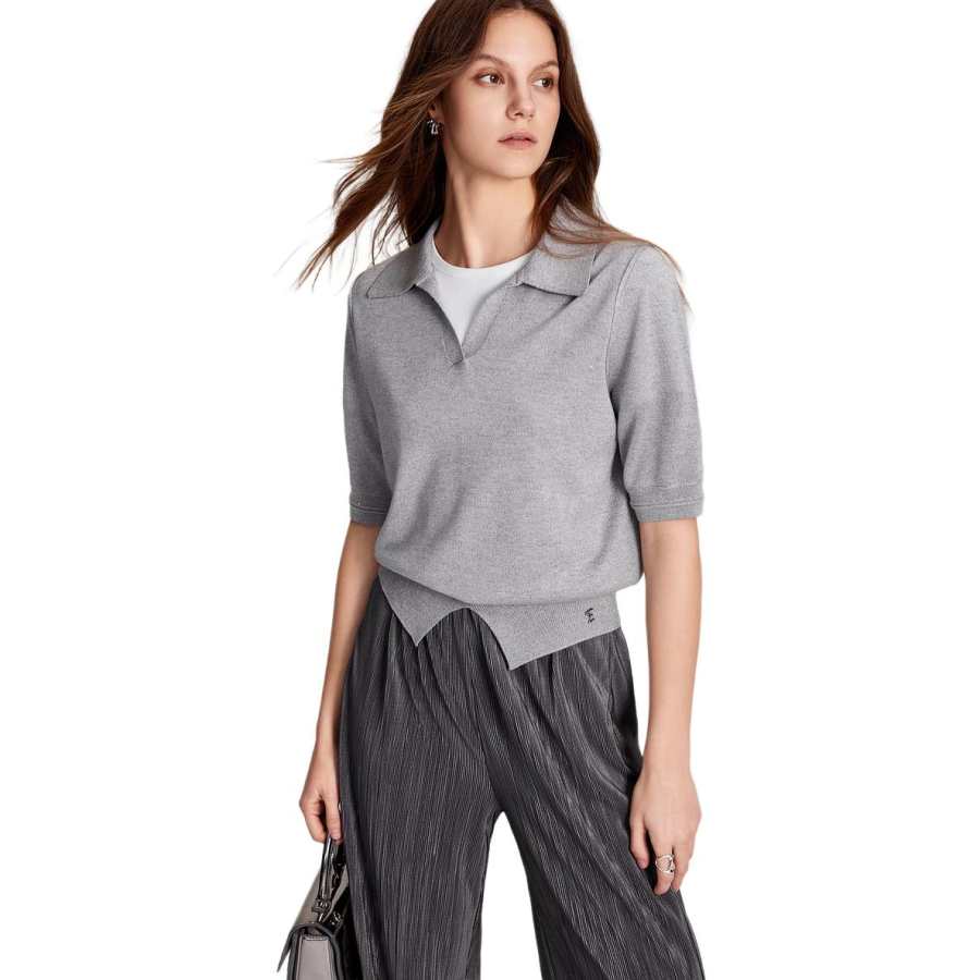 ELLE Knitwear Women's Light Gray