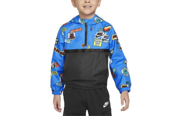 Nike Nike Kids' Apparel Zip Print Blocked Anorak Jackets & Coats Kids' Multicolor