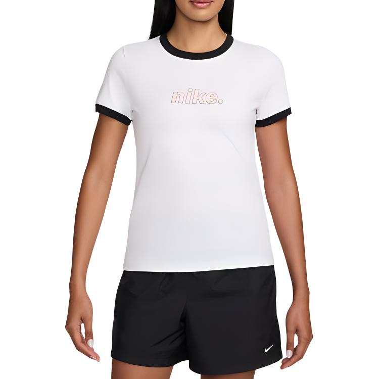 Nike Nike T Shirts Women's White Crew Neck Moderate Straight Fit