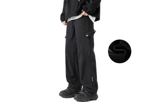 MONTVOO Casual Pants Unisex Thickened And Fleece Lined Other