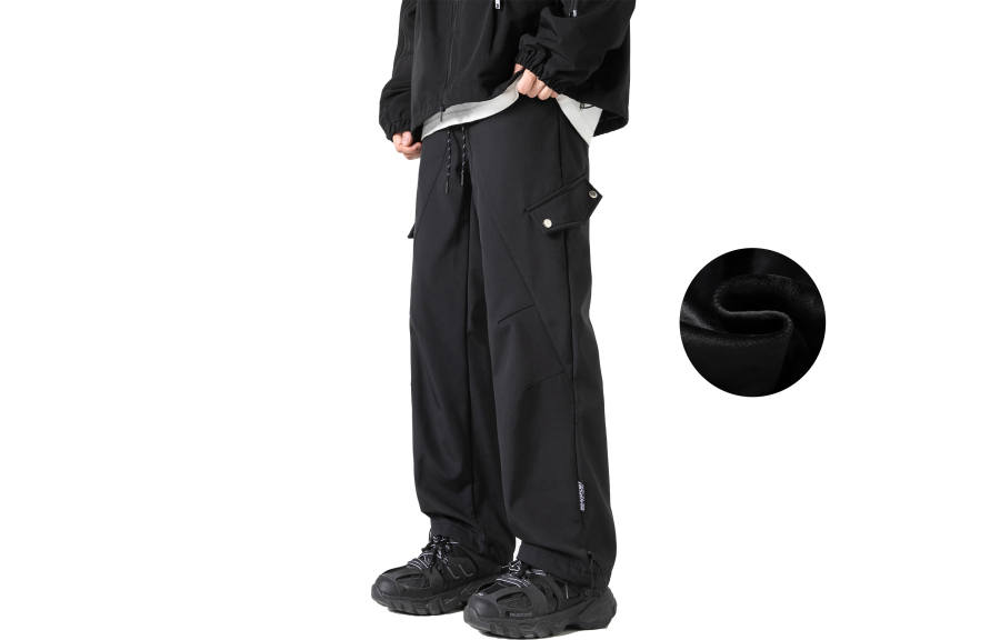 MONTVOO Casual Pants Unisex Thickened And Fleece Lined Other