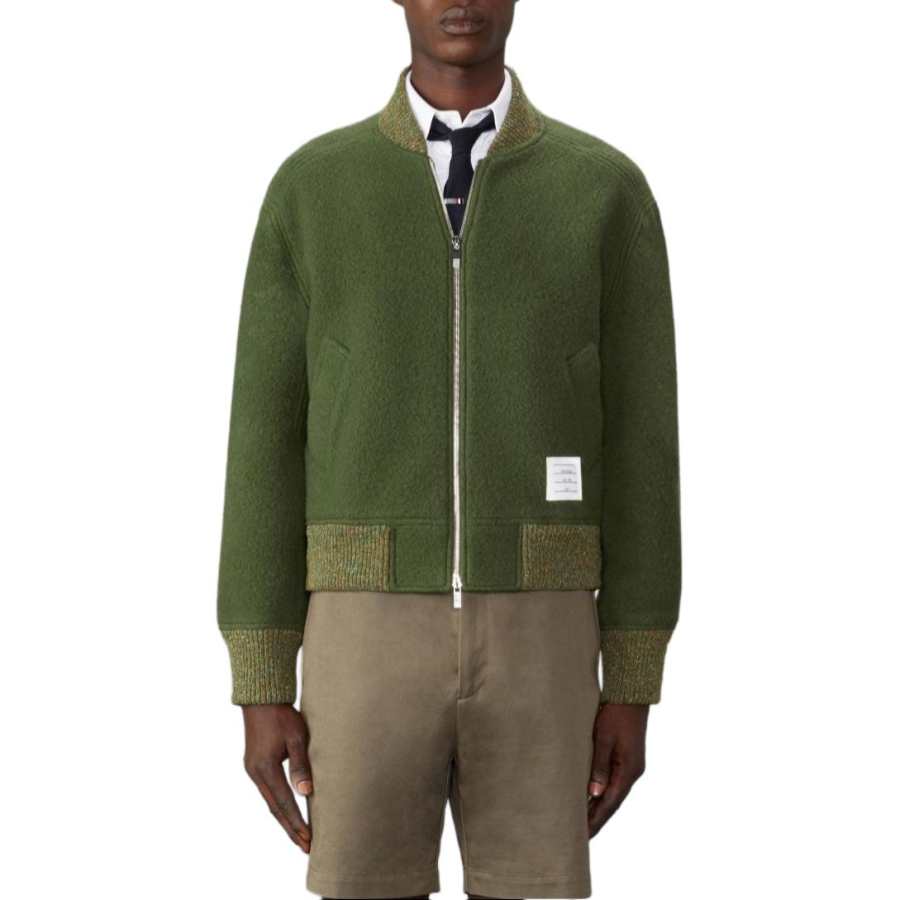 THOM BROWNE THOM BROWNE Stripe Detailed Zipped Bomber Jacket