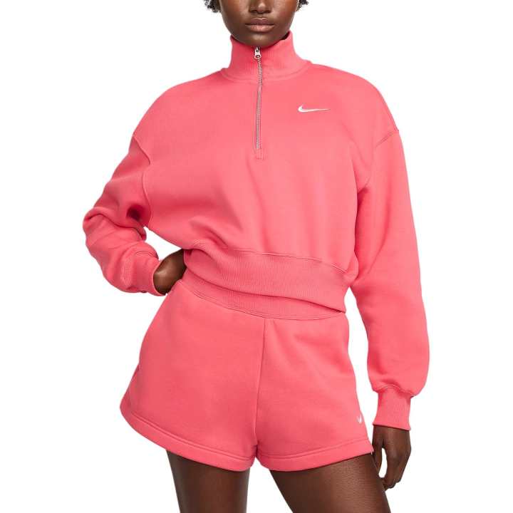 Nike Nike Women's 1/2 Zip Cropped Sweatshirt Women's Aster Pink Red