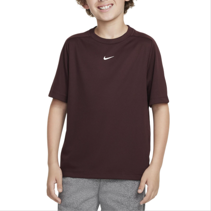 Nike Nike T Shirt Burgundy Red/White Teenagers