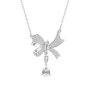 CHOW TAI SENG 925 Sterling Silver Synthetic Cubic Zirconia Necklaces Women's