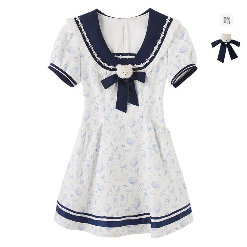 Fabric Pig Short Sleeved Dress Women's
