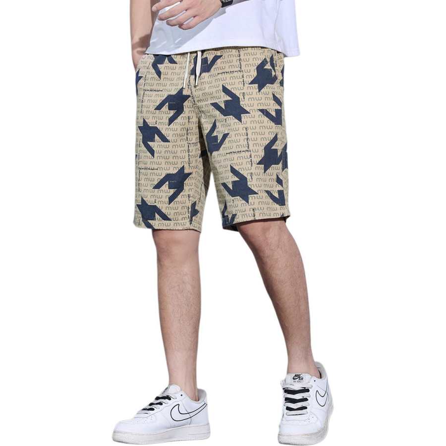 Tonlion Casual Shorts Men's Khaki Thin