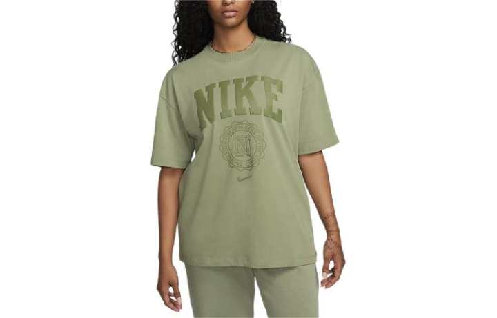 Nike Nike Drop Shoulder Sleeve T Shirt Women's Oil Green