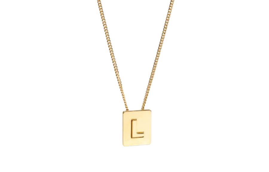 CELINE Alphabet L Necklace In Brass With Gold Finish