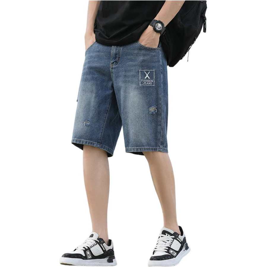 Tonlion Denim Shorts Men's Light Blue