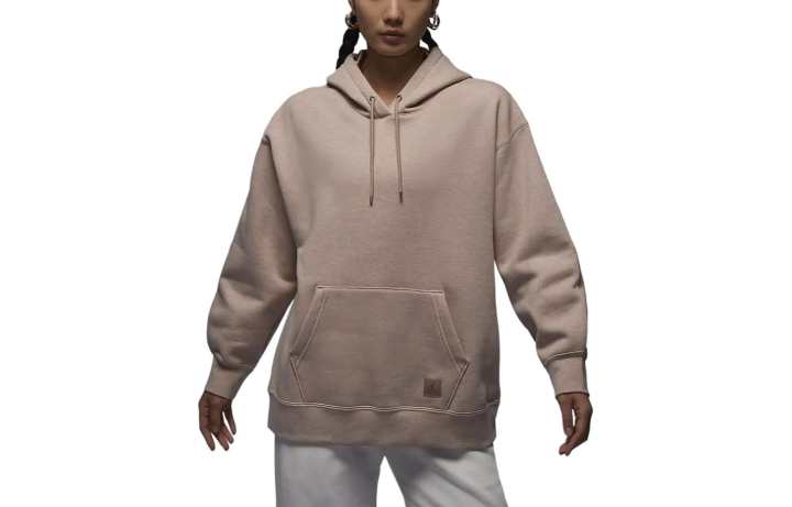 Jordan Jordan Flight Solid Color Hooded Fleece Lined Pullover Sweatshirt Women's Legend Medium Umber
