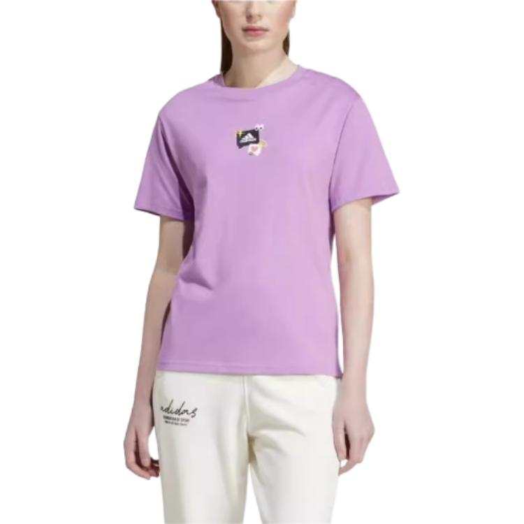Adidas Adidas Clothing T Shirts Women's Purple Crew Neck