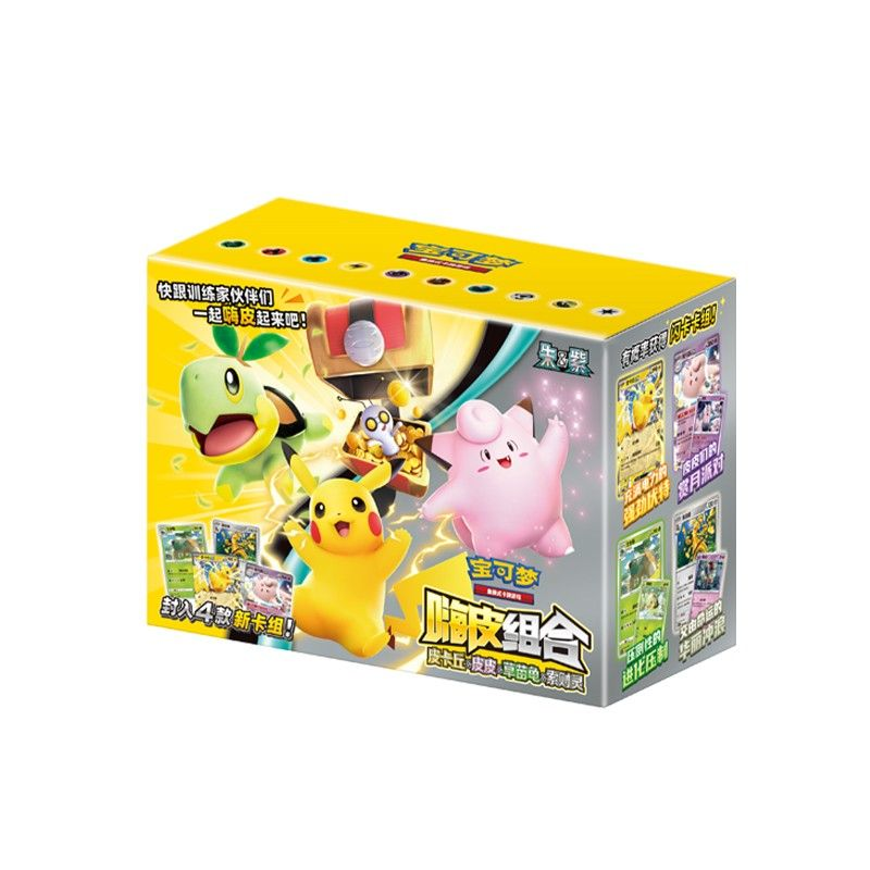 Pokemon 2025 Pokémon Scarlet & Violet Happy Combo Pikachu & Clefairy & Turtwig & Gimmighoul Box Simplified Chinese