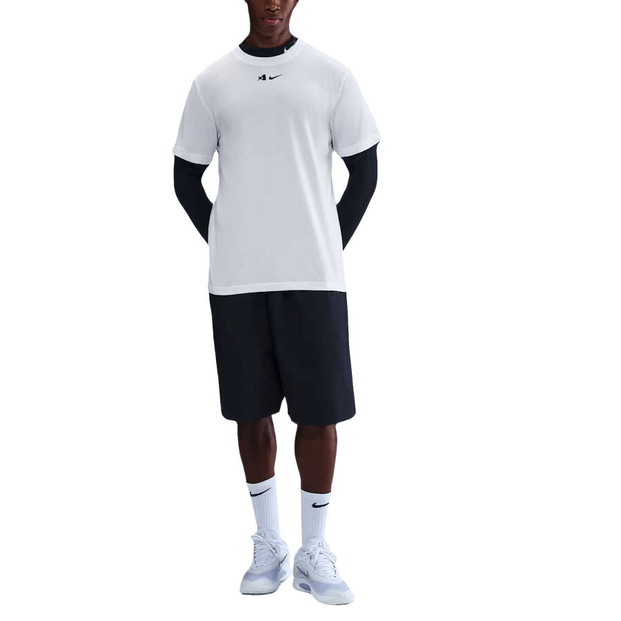 Nike Nike Dri Fit T Shirts Men's White Crew Neck Moderate Straight Fit