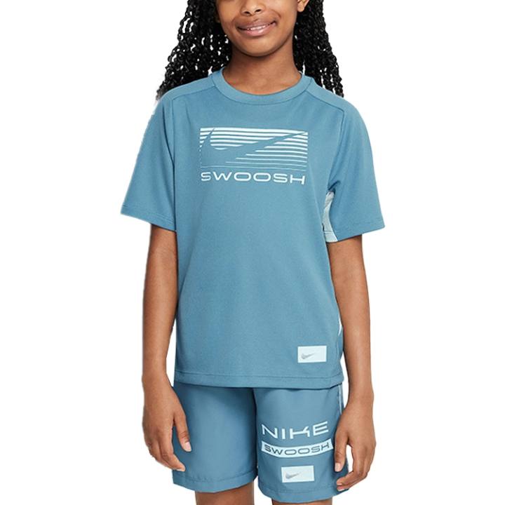 Nike Nike Dri Fit T Shirt Smolder Blue/Glacier Blue Teenagers
