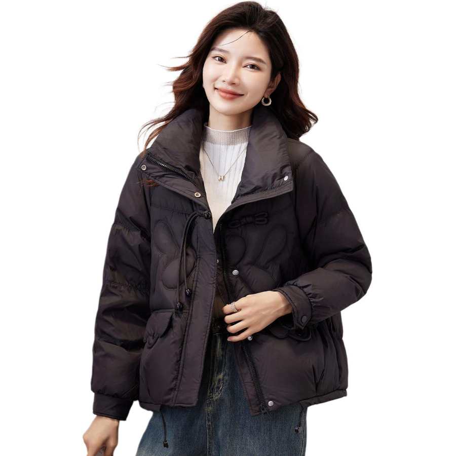 BALENO Solid Color Stand Collar Coat Sweet Style Anti Aging Thermal Insulated Thickened Comfortable Minimalist Style