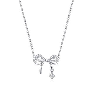 FANCI Lively Bowknot Collection 925 Sterling Silver Collarbone Chain Women's